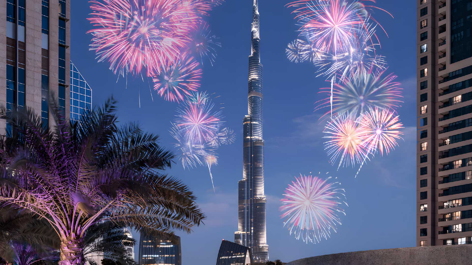 Burj Khalifa NYE Fireworks Free Viewing